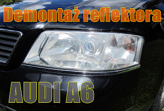 Demontaż reflektora Audi A6 C5